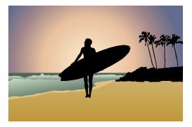 Silhouette Surfer Girl
