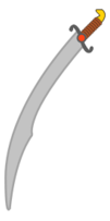 Soft-colored Long Scimitar